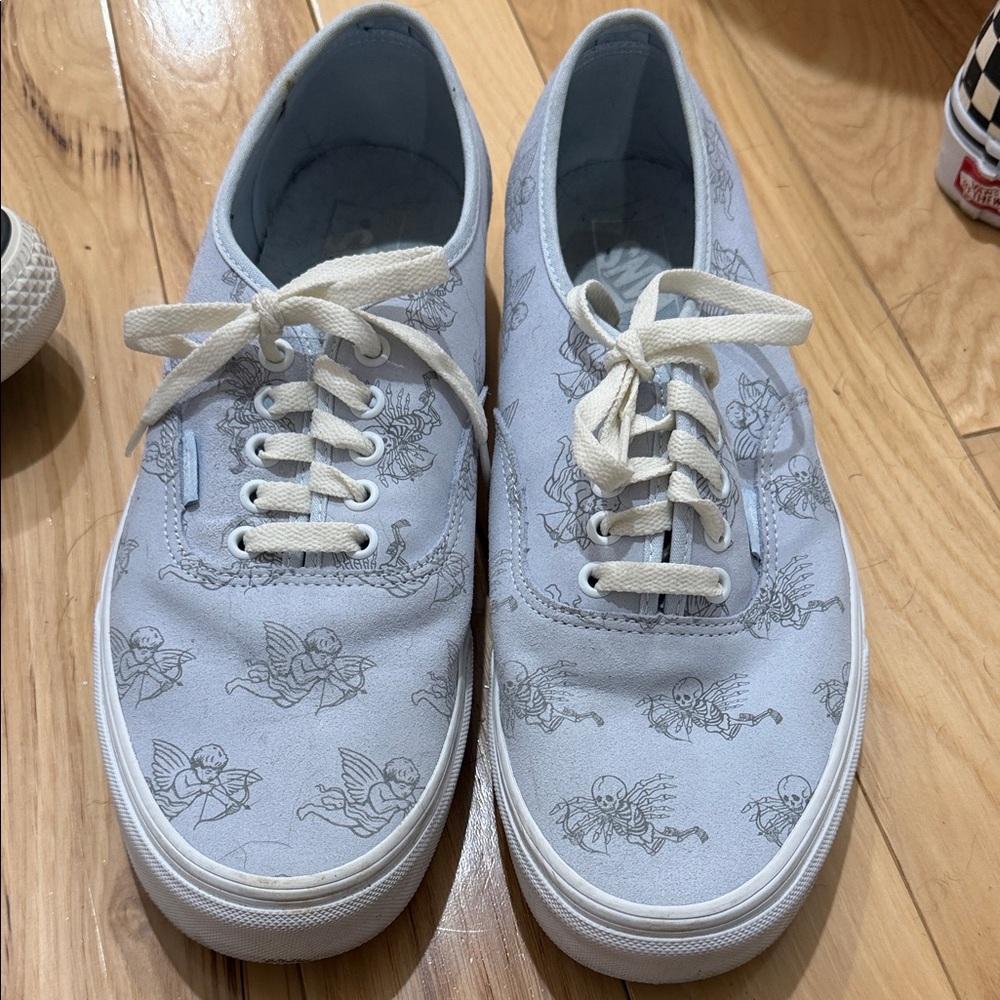 Vans Light Blue Canvas Sneakers with Print
